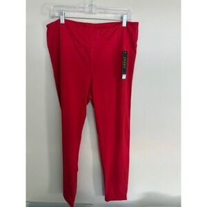 Jvini Red High Waisted Leggings JVD0066 Womens Plus Size 3XL NWT